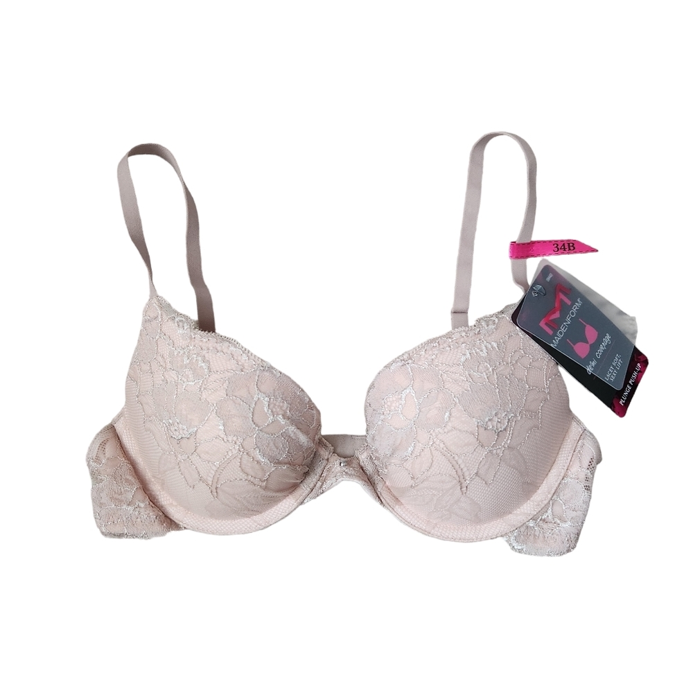 Maidenform Lacey Pink Push Up Bra